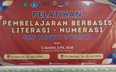 Pelatihan Pembelajaran Berbasis Literasi - Numerasi Guru-guru SMPN 2 Taman