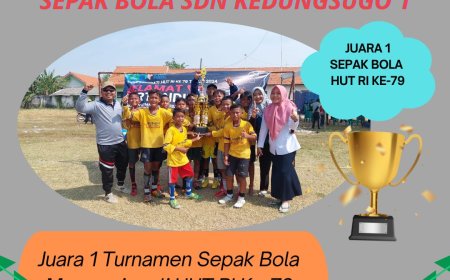 SDN Kedungsugo 1 Mendapatkan Juara 1 Sepak Bola Se Kecamatan Prambon