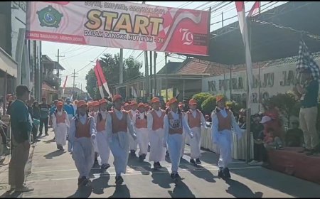 Lomba Gerak Jalan Tingkat Kecamatan Tanggulangin, SD Negeri Kedungbanteng Tampilkan Semangat Kebersamaan