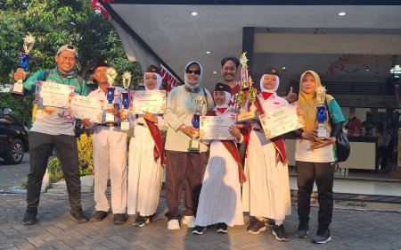 SDN KEMUNING MERAIH 6 PIALA PENGHARGAAN DARI LOMBA TINGKAT SD SE-KECAMATAN TARIK DALAM RANGKA PERINGATAN KEMERDEKAAN INDONESIA KE-79