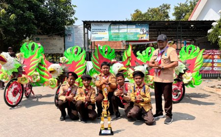 SD ANTAWIRYA meraih Juara 1 Regu Penggalang Putra Rally Sepeda Kwartir Ranting Krian