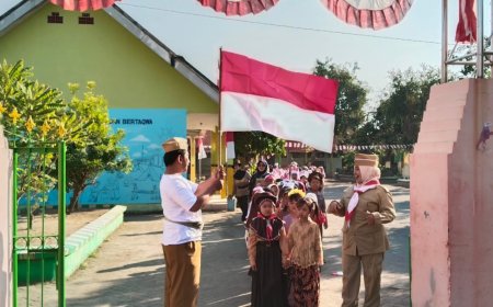 SEMANGAT NASIONALISME SISWA-SISWI SDN DUKUHSARI 1 DALAM ACARA JALAN SEHAT HUT RI KE 79