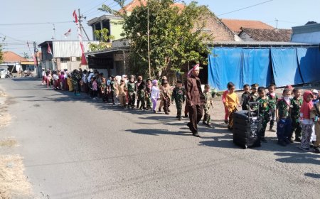 Seru ! SDN Wonokasian I Semarakkan Hari Kemerdekaan RI Ke-79 Dengan Jalan Sehat Bergaya Pahlawan