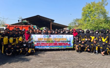 KUNJUNGAN PESERTA DIDIK KELAS VIII SMPN 1 KREMBUNG KE TPST 3R BUMI LESTARI TULANGAN