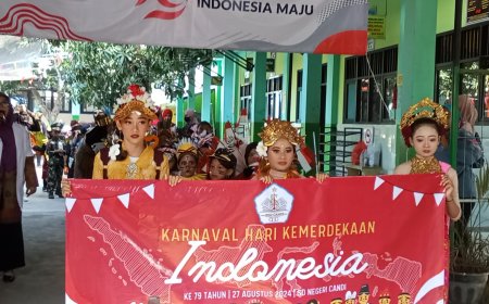 KARNAVAL MERIAH MEMPERINGATI HARI KEMERDEKAAN INDONESIA KE 79 TAHUN DI SDN CANDI