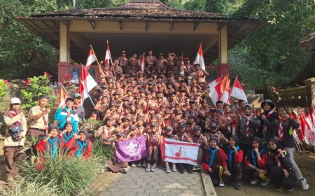 Kirab 79 Merah Putih Pramuka Galamesa ke Jolotundo