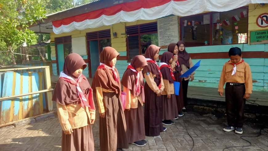 Semarak Hari Pramuka di SDN KUPANG 4 yang bertetangga dengan Tambak