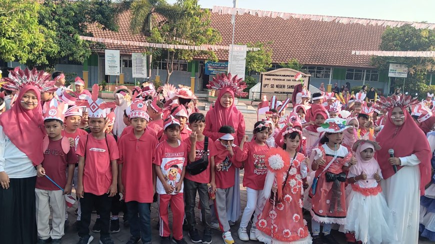 SEMARAK HUT KE-79 RI DI SDN SAMBUNGREJO: KREATIVITAS ANAK MEMUKAU DALAM KARNAVAL MERAH PUTIH