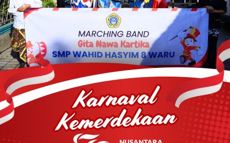 SMP Wahid Hasyim 8 Waru Gelar Karnaval Meriah Dalam Peringatan HUT RI ke-79