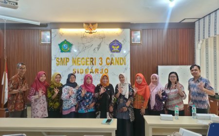 Kunjungan SDN Pucang 1 Sidoarjo ke SMP Negeri 3 Candi Terkait Adiwiyata Mandiri