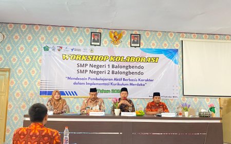 Workshop Kolaborasi SMP Negeri 1 dan SMP Negeri 2 Balongbendo