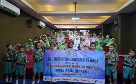 Pembelajaran Mengasyikkan, Penguatan Literasi SDN Trompoasri 1 dengan Berkunjung ke Perpusda Kabupaten Sidoarjo, 04 September  2024