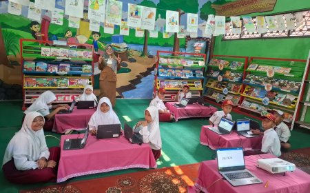 Melatih Kemampuan Literasi dan Numerasi, Siswa Kelas 5 SDN Trompoasri 1 Gelar Simulasi AKM.
