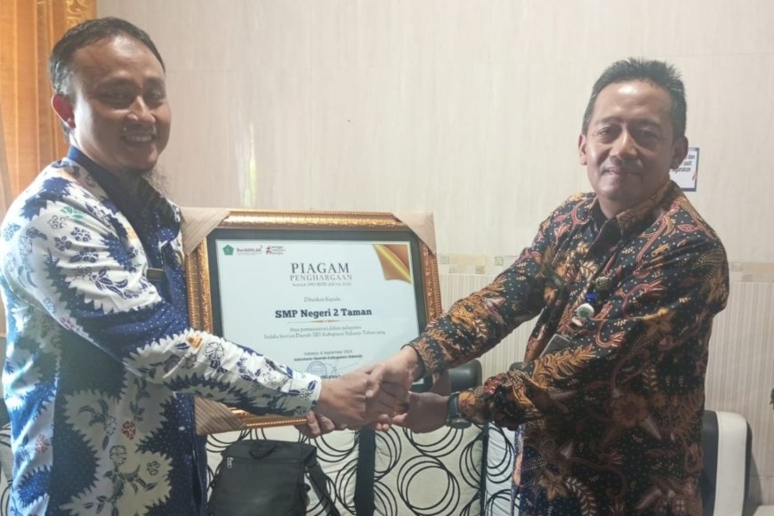 SMPN 2 Taman mangayubagya wonten adicara Inovasi Daerah Kabupaten Sidoarjo tahun 2023.