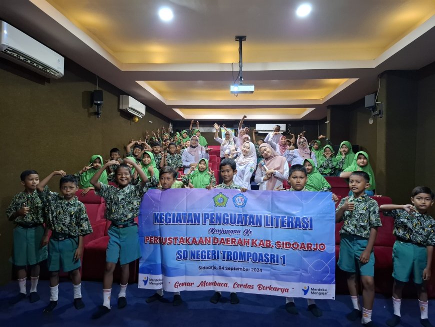 Pembelajaran Mengasyikkan, Penguatan Literasi SDN Trompoasri 1 dengan Berkunjung ke Perpusda Kabupaten Sidoarjo, 04 September  2024