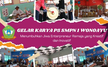 GELAR KARYA P5 SMPN 1 WONOAYU Menumbuhkan Jiwa Enterpreneur Remaja yang Kreatif dan Inovatif
