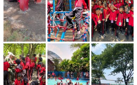 Asyiknya ODL  (Outdoor Learning) SD Negeri Gemurung di Alas Prambon Sidoarjo