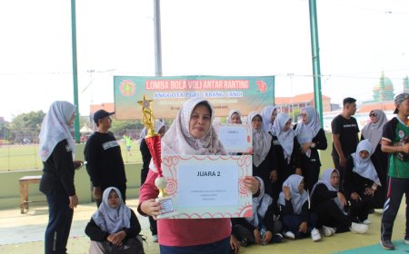 SDN BALONGGABUS RAIH JUARA 2 LOMBA VOLI ANTAR RANTING PGRI CABANG CANDI