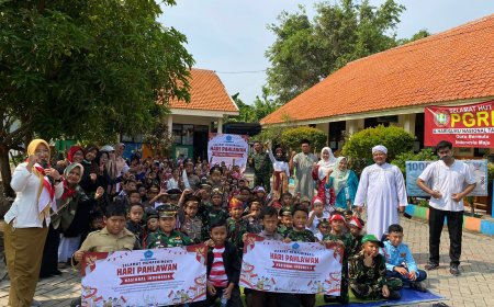 SDN BALONGGABUS MEMERIAHKAN HARI PAHLAWAN  2024 DENGAN TEMA " TELADANI PAHLAWANMU, CINTAI NEGERIMU"