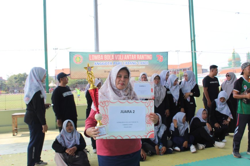 SDN BALONGGABUS RAIH JUARA 2 LOMBA VOLI ANTAR RANTING PGRI CABANG CANDI