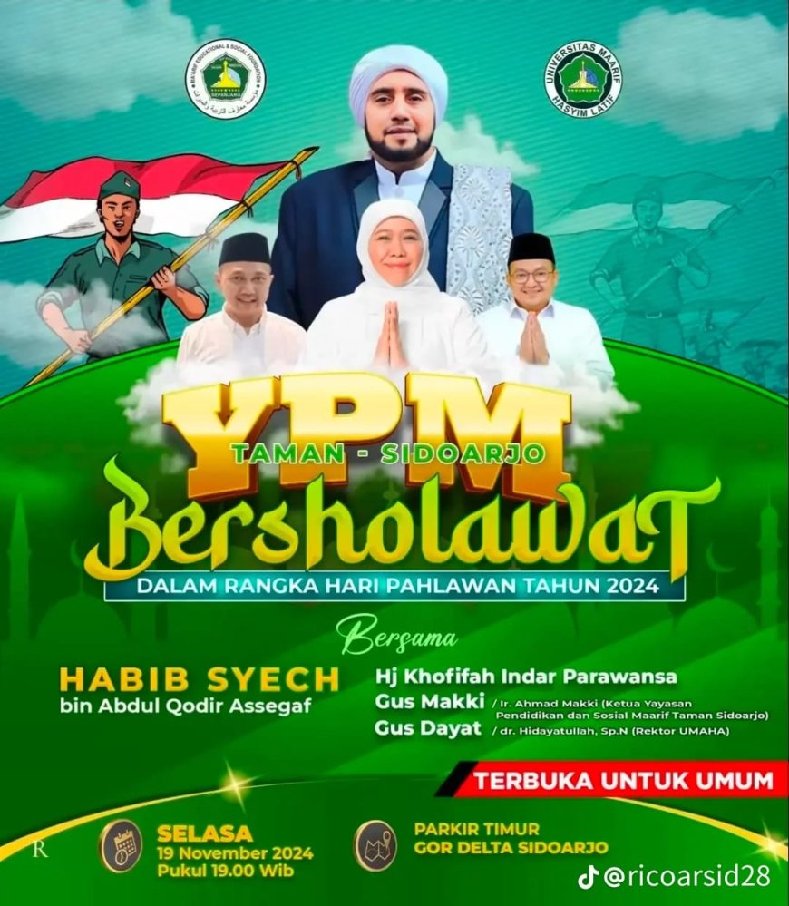 Gebyar Puncak HSN dan Hari Pahlawan, YPM akan Bersholawat Bersama Habib Syech Bin Abdul Qodir Assegaf