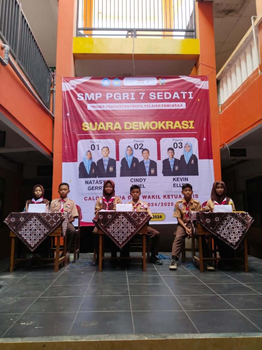 "Demokrasi Hidup di Sekolah: Pemilihan Ketua OSIS SMP PGRI 7 Sedati 2024 Penuh Semangat dan Antusiasme"