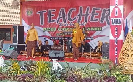 LARAS SWARA SD NEGERI CANDI MENDAPAT JUARA PENAMPIL TERBAIK KE 3 DALAM AJANG TEACHER TALENT PGRI CABANG CANDI