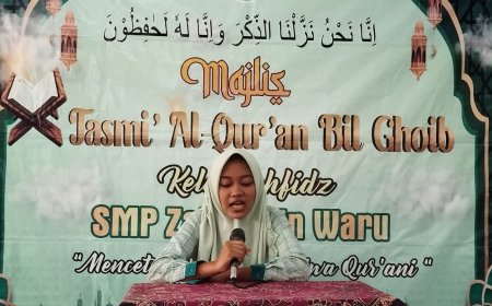 LUAR BIASAA!!! di zaman gen- Z ini Kegiatan rutin setiap tahun Tasmi' Al-Qur'an bil ghoib SMP Zainuddin Waru terlaksana dengan lancar