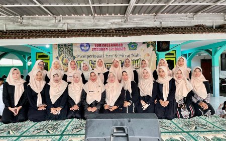 Kegiatan Isra' Mi'raj Nabi Muhammad di SDN Pagerwojo Buduran Sidoarjo