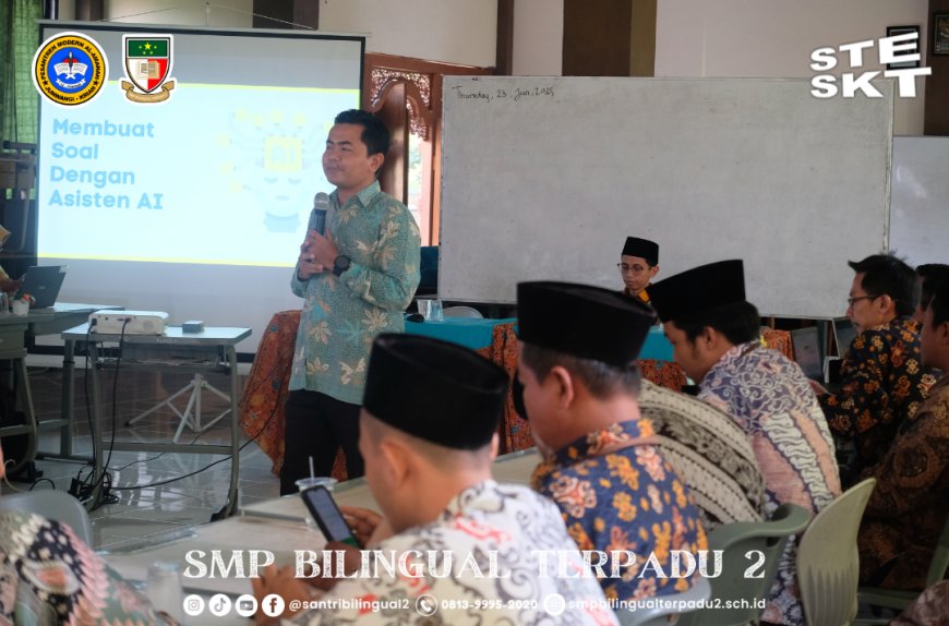 Inovasi Tanpa Batas! Guru SMP Bilingual Terpadu 2 Manfaatkan Asisten AI untuk Menulis Soal