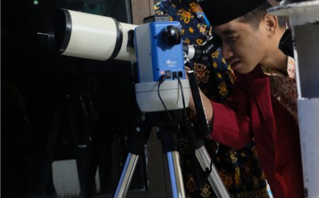 Santri SMP Bilie Gelar Rukyatulhilal di Bukit Condro Dipo