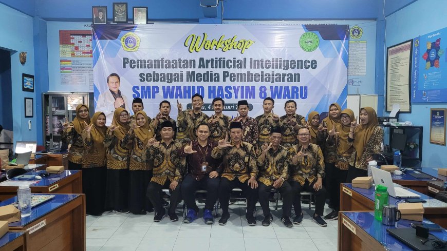 Workshop Pemanfaatan Artificial Intelligence bagi Media Pembelajaran di SMP Wahid Hasyim 8 Waru