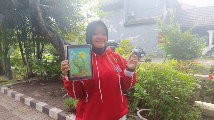 Rebut Juara Favorit Bidang Poster Kehutanan, Santri ini Harumkan SMP DAFI Pesantren Al-Qur'an Science Tingkat Nasional