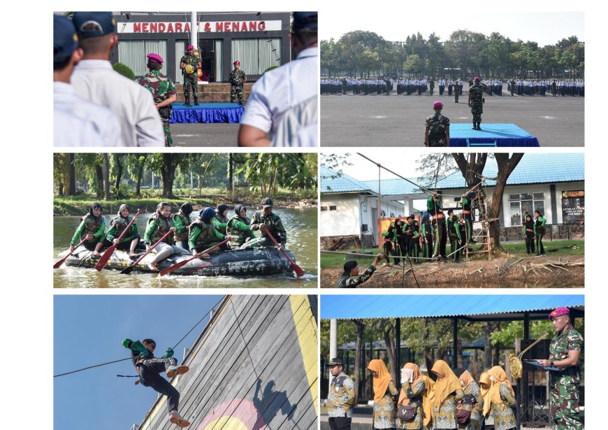Ratusan Pelajar SMPN 5 Sidoarjo Ikuti Pelatihan Disiplin dan Karakter di Markas Brigif 2 Marinir