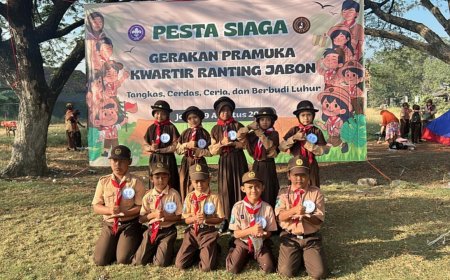 SDN Balongtani Raih Juara Harapan 2 Pesta Siaga Pramuka se-Kecamatan Jabon