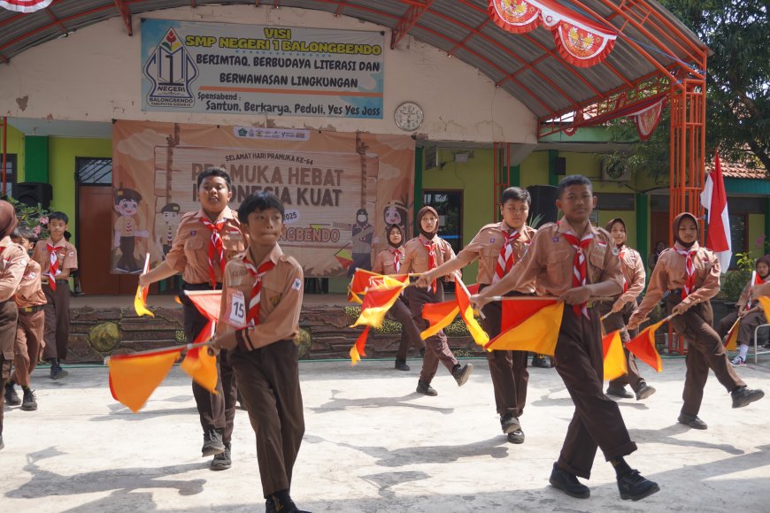 Peringatan Hari Pramuka 14 Agustus 2025 di SMP Negeri 1 Balongbendo