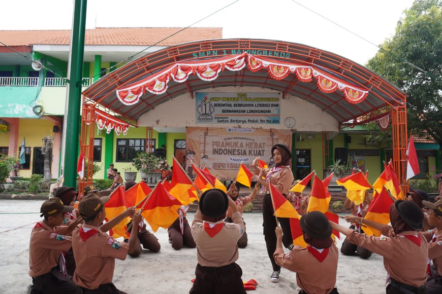 Peringatan Hari Pramuka 14 Agustus 2025 di SMP Negeri 1 Balongbendo