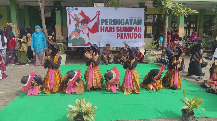 Semangat Persatuan Menggema di SDN Tawangsari 3 Taman: Peringatan Hari Sumpah Pemuda Penuh Kreasi Seni dan Prestasi
