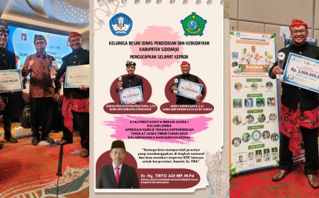 Dedikasi Luar Biasa, dari Sekolah Terpencil SMPN Satu Atap Jabon, Herry Supriyanto Meraih Peringkat Terbaik 1 Penghargaan GTK Tahun 2025 Tingkat Provinsi Jawa Timur.