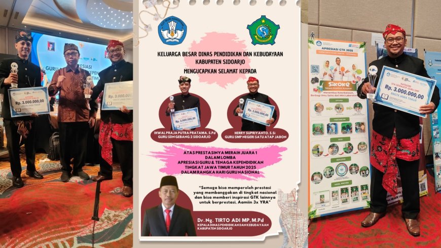 Dedikasi Luar Biasa, dari Sekolah Terpencil SMPN Satu Atap Jabon, Herry Supriyanto Meraih Peringkat Terbaik 1 Penghargaan GTK Tahun 2025 Tingkat Provinsi Jawa Timur.