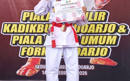 Dua Atlet Muda SD Negeri Candi Raih Juara 1 Karate di Piala Bergilir Kadikbud Sidoarjo 2026