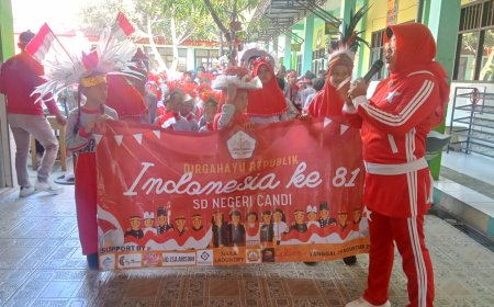 Puncak Peringatan HUT Kemerdekaan RI ke-81 di SD Negeri Candi Ditutup dengan Jalan Sehat Berhadiah Sepeda