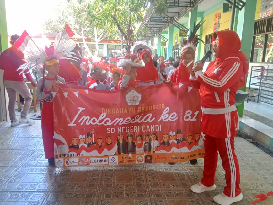 Puncak Peringatan HUT Kemerdekaan RI ke-81 di SD Negeri Candi Ditutup dengan Jalan Sehat Berhadiah Sepeda