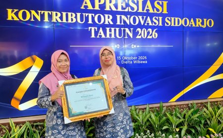 SD Negeri Ploso Terima Piagam Penghargaan dari Bappeda Sidoarjo atas Kontribusi dalam Pelaporan Inovasi Daerah Tahun 2026