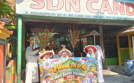 SD Negeri Candi Peringati Hari Santri 2026 dengan Upacara dan Pawai Ta’aruf Kreatif